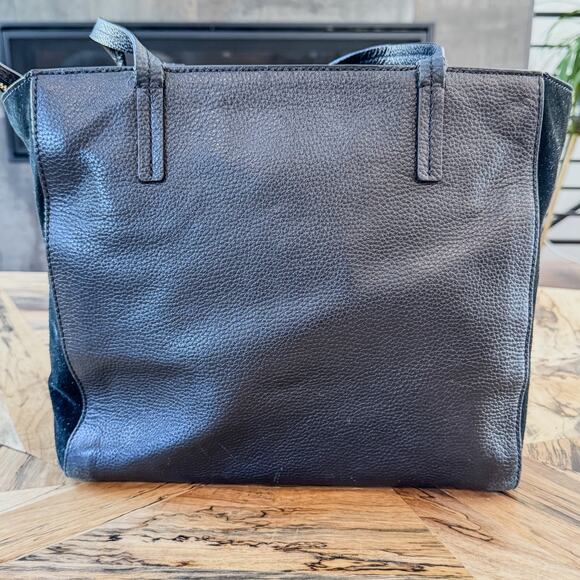 Kate Spade New York, Spencer Court Archie Tote, Black Pebbled Leather & Suede - Picture 3 of 12